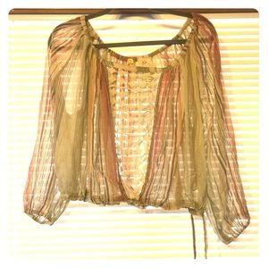 Free People One of A Kind Boho Hippie Shirt FP ONE